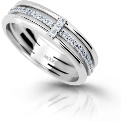Image de Bague en argent avec zircone cubique M11085 - Circonférence : 58 mm