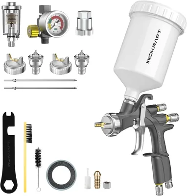 Obrázok produktu pre LVLP striekacia pištoľ – striekacia pištoľ s tryskami 1,3/1,5/1,7 mm a hliníkovým telom s povrchovou úpravou PTFE