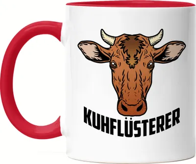 Produktbild von Kuhflüsterer Tasse Rot Kuh-Fans Kuh-Liebhaber Milchkuh Landwirt Geschenkidee