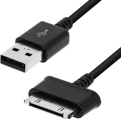 Obrázok produktu pre Avizar, 30-pinový kábel USB-A pre Galaxy Tab 1/2/3/Note 10.1, čierny
