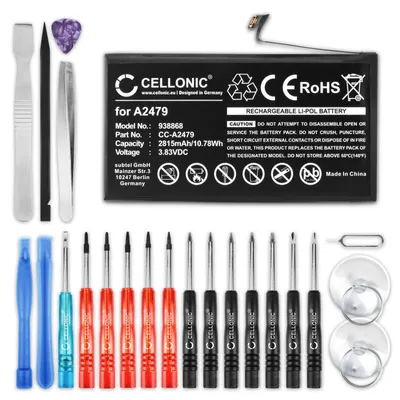 Produktbild von CELLONIC 1x Akku für Mobilfunk Kompatibel mit Apple iPhone 12, iPhone 12 Pro, A2479 - (2815mAh, 3.83V) + Werkzeug-Set