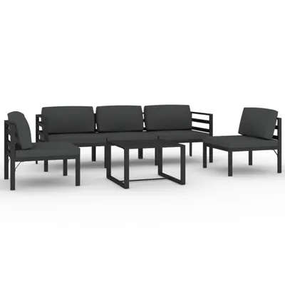 Produktbild von 6-tlg. Garten-Lounge-Set mit Kissen Aluminium Anthrazit