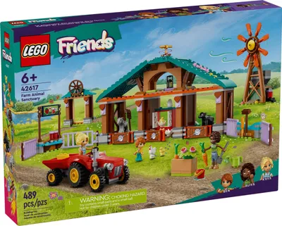 Productafbeelding van LEGO Friends Opvangstation voor boerderijdieren, speelset met 3 figuurtjes en 5 dieren, plus een tractor, fruit en groenten, cadeau voor meisjes en jongens vanaf 6 jaar, artikelnummer 42617
