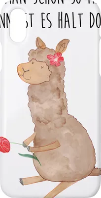 Produktbild von Mr. & Mrs. Panda Iphone 10 Handyhülle Alpaka Blume - Weiß - Geschenk, X, Handy Case, Hülle, Lama, Witz, Lamas