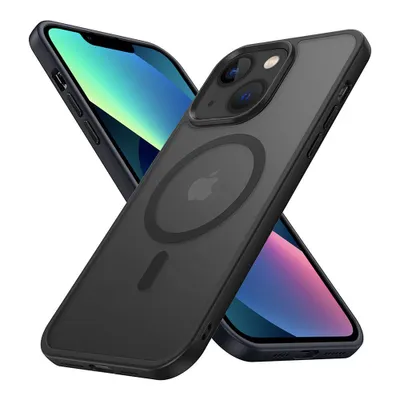 Produktbild von Cadorabo Hülle für Apple iPhone 13 in SCHWARZ kompatibel mit MagSafe - Hybrid Schutzhülle mit TPU Silikon-Rand und stabiler Rückseite