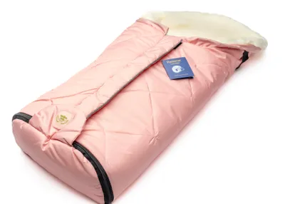 Produktbild von Lammfell Fußsack ESKIMO für Kinderwagen und Buggy Rosa Vollfell