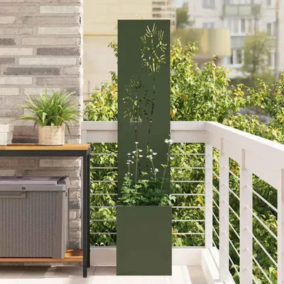 Immagine prodotto di Maison Exclusive - Telo frangivista da giardino Floral verde oliva 32 x 32 x 150 cm