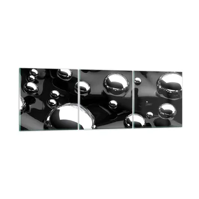 Produktbild von Bilder auf glas - Chrom Metall Reflexion - 150x50cm - Glasbilder - Wandbilder - Kunstdruck - zum Aufhängen bereit - Wanddekoration aus Glas - Glas Bilder - Wandbild auf Glas - 3 Teile - GCA150x50-2525
