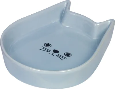 Produktbild von Nobby Katzen Keramik Schale Kitty Face hellblau