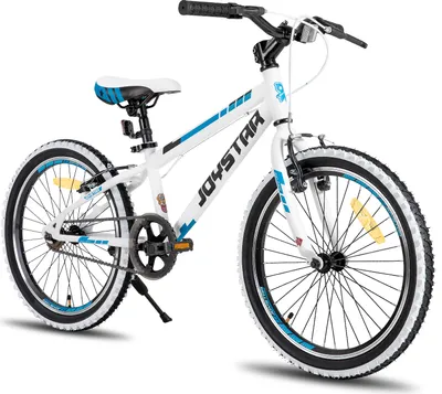Produktbild von JOYSTAR 20 Zoll Kinderfahrrad für Jungen & Mädchen im Alter von 7-12 Jahren Hardtail Mountainbike für Kinder mit 1-Gang, Weiß