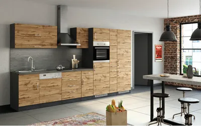 Produktbild von Held Möbel Küchenzeile mit Geräten Sorrento 360 cm eiche matt zerlegt Variante reversibel 1013.6282