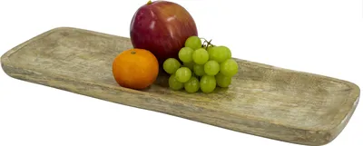 Produktbild von Holztablett - Dekoschale - rechteckig - Mangoholz - L: 45,5cm - H: 2cm - natur, weiß