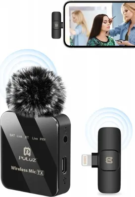 Zdjęcie produktu dla Bezprzewodowy Mikrofon Krawatowy PULUZ do iPhone LIGHTNING iOS PU645B