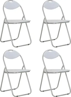 Obrázek produktu pro The Living Store Skládací jídelní židle 4 ks. Bílá Imitace kůže