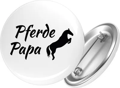 Produktbild von Huuraa Button Pferdepapa Silhouette 59mm rund mit Sicherheitsnadel Ansteckbutton Geschenkidee