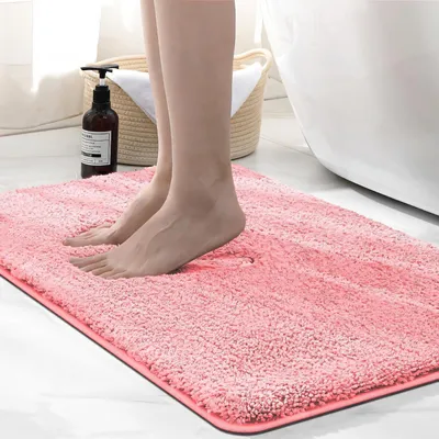 Immagine prodotto di Tappetino da bagno in microfibra, 2 cm di spessore, super assorbente, 50 x 80 cm, colore rosa