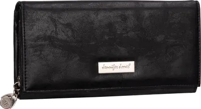 Produktbild von JENNIFER JONES Damen Geldbörse Geldbeutel Brieftasche Portmonee XXL Schwarz (1109)