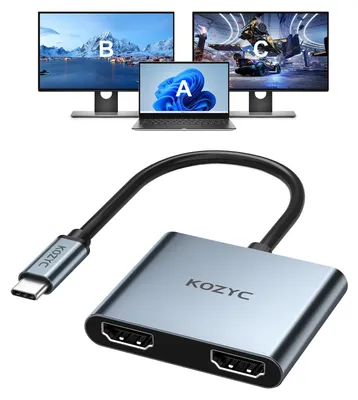 Productafbeelding van USB C naar Dual HDMI Adapter 4K@60Hz, HDMI Splitter