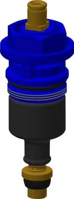 A 3D rendering of a plumbing valve component.