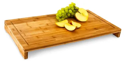 Produktbild von TRANKIELO® – Schneidebrett aus Bambus mit Saftrille – 52 x 29 cm, robust, groß, natürlich, Küchenaccessoire