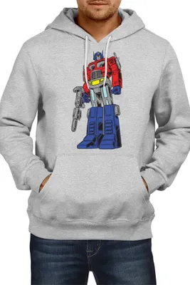 Produktbild von Herren Kapuzenpullover Japan Anime Manga Comics Transformers Optimus Prime 01, Man S / Grau