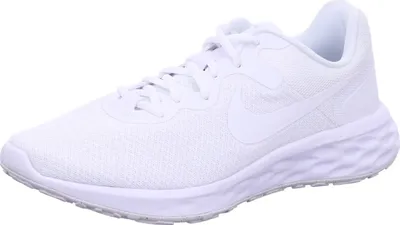 A single white Nike Revolution 6 NN running shoe is shown against a white background.