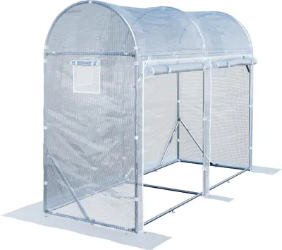 Produktbild von TOOLPORT Tomaten Foliengewächshaus 1x3 m Weiß PE 180 g/m² Folientunnel Stahlrahmen mit Fenstern
