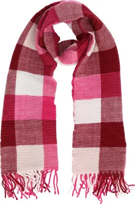Produktbild von irisaa Damen Plissierter Schal, langer Winterschal mit kariertes Muster warm und weich 200cm×70cm
