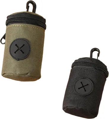 Imagen del producto de Dispensador de bolsas para excrementos de perros, juego de 2 unidades, portátil con mosquetón, ideal para paseos con perros