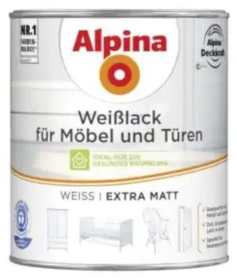 Produktbild von PROFI | 3 L | Weiß Extra Matt Möbellack Türenlack, Hochdeckend Langlebig, Wasserbasiert, Geruchsarm, Innenbereich, 2 5 Liter Gebinde
