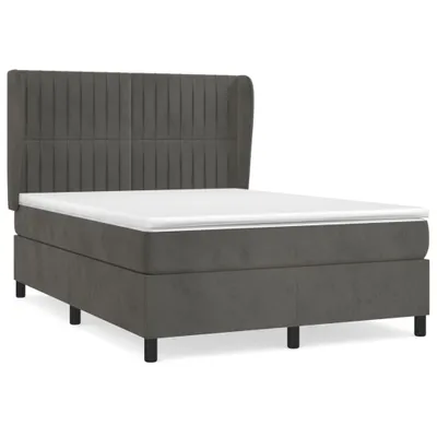 Productafbeelding van vidaXL Boxspringbed met matras, donkergrijs, 140x190 cm, fluweel