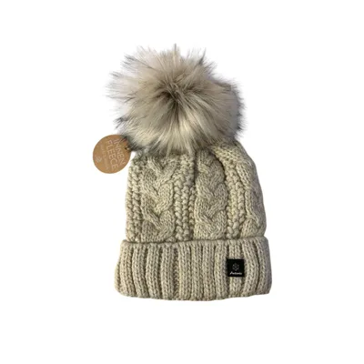 beige Bommelmütze
