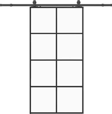 Obrázek produktu pro vidaXL Posuvné dveře s černým kováním 102,5x205 cm sklo ESG