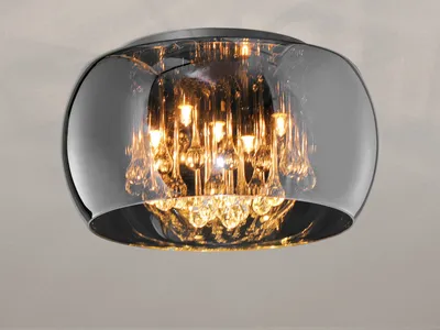 Produktbild von deckenleuchte Vapore40 cm Stahl/Glas 3 kg schwarz/gold