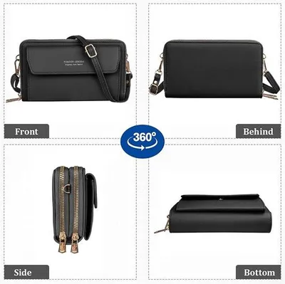 Produktbild von Kememo Umhängetasche für Damen, kleine Crossbody-Tasche aus Kunstleder mit verstellbarem Trageriemen und Kartenfach