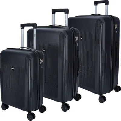 Produktbild von DYX 4 Rollen Trolley 3er Set S/M/L Palermo schwarz : schwarz Farbe vom Hersteller: schwarz