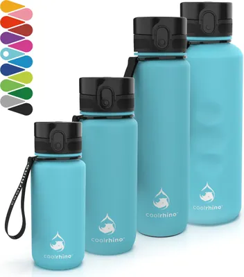 Produktbild von coolrhino Trinkflasche "rhinosport" 350ml I 650ml I 1l I 1,5 Liter für Sport, Outdoor, Schule, Fitness & Kinder - Wasserflasche auslaufsicher und Bpa frei - Flasche für Kohlensäure geeignet