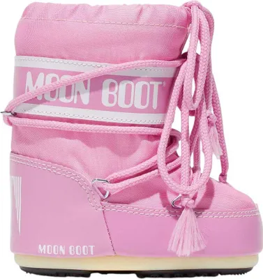 A pink Moon Boot is shown against a white background.