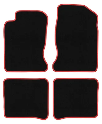 Produktbild von Velours-Fußmatten für Toyota Carina E 1992-1998 (Limousine) – 4-tlg, Schwarz/Rot, passgenau – Wielganizator CARLUX