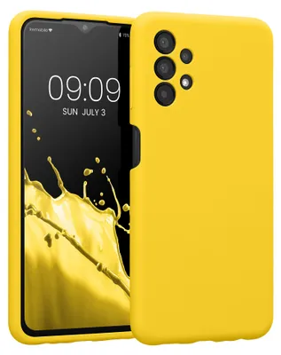 Produktbild von kwmobile Hülle kompatibel mit Samsung Galaxy A13 4G - Hülle Silikon gummiert - Handyhülle - Handy Case in Strahlend Gelb