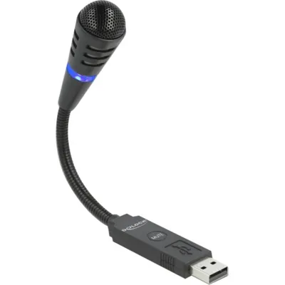 Produktbild von Delock USB Mikrofon mit Schwanenhals und Mute Button