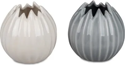 Produktbild von Dekorative Blumenvase Dekovase Vase 11cm in Vanilla oder Grau