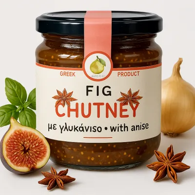 Produktbild von AgroFigs Feigen-Chutney mit Anis 230 g – Fruchtiger Dip aus Griechenland