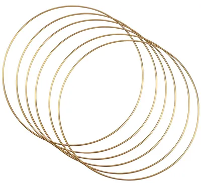 6 goldene Metallringe 30 cm für DIY Kränze und Traumfänger