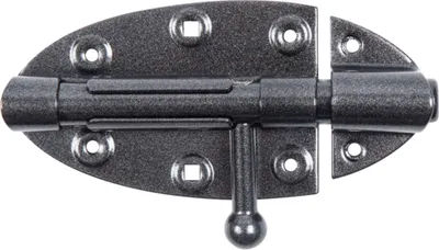 Produktbild von Alberts DURAVIS® Bolzenriegel | mit rundem Griff | schwarzdiamant duplexbeschichtet  | Platte 112 x 72 | Bolzen-Ø 16 mm