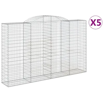 Produktbild von Gabionen mit Hochbogen 5 Stk. 300x50x180/200cm Verzinktes Eisen