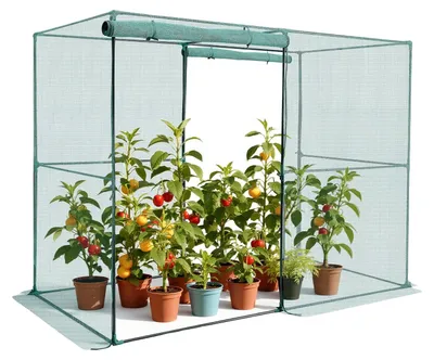 Obrázok produktu pre VEVOR Ochranný stan na rastliny, 2396 x 1200 x 1800 mm Ochranná sieť na rastliny, dvere so zipsom, ochranná klietka na rastliny pre vonkajšie vyvýšené záhony, ochranná sieť na rastliny, skleník pre záhradu, terasu a trávnik