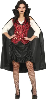 Immagine prodotto di Costume da vampiro per Halloween Mantello scuro Design elegante Cappuccio, taglia: 36 - 38 (S) Colore: nero