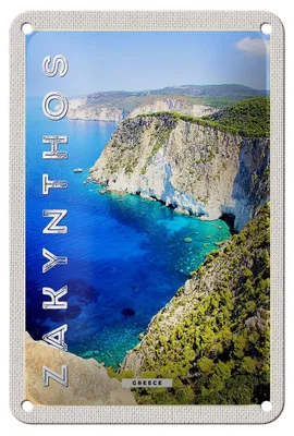 Produktbild von Blechschild Reise 12x18cm Zakynthos Greece Griechenland Meer Schild