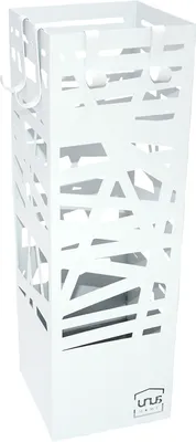 Produktbild von UNUS Regenschirmständer inkl. Wasserauffangschale mit 4 Haken 16x16x49cm weiß